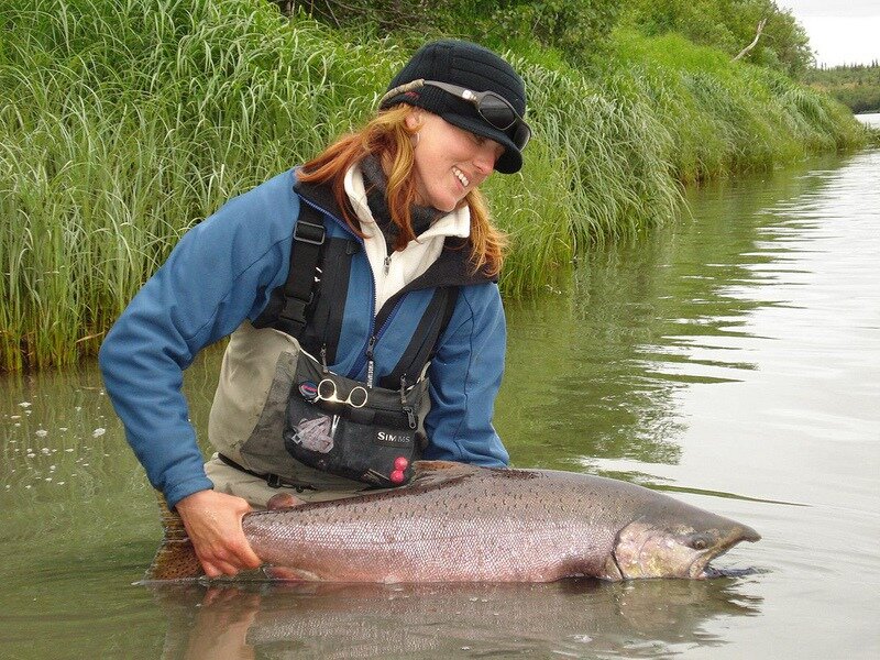 Woman Holding Salmon