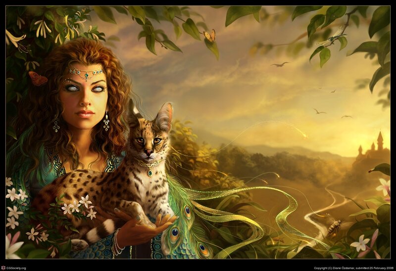 Woman Holding Serval Cat