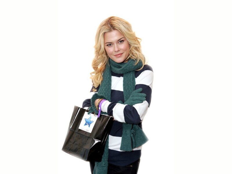 Woman Holding Shopping Bag — White