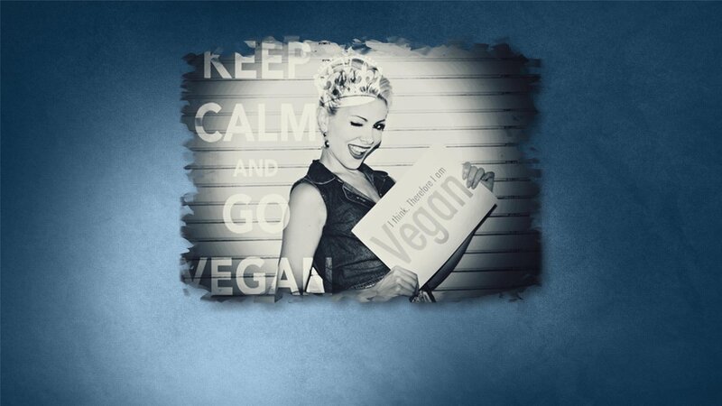 Woman Holding Sign — Blue