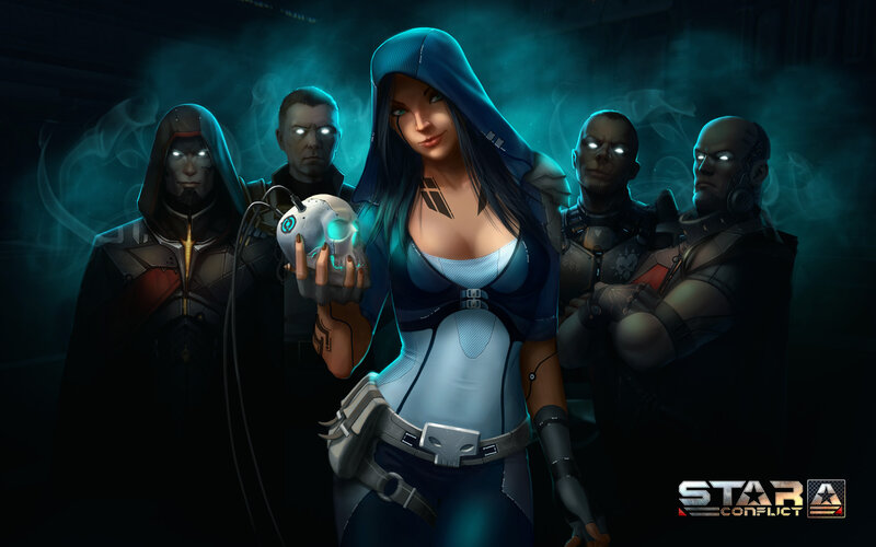 Woman Holding Skull — Blue, Dramatic
