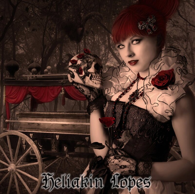 Woman Holding Skull — Red, Gothic