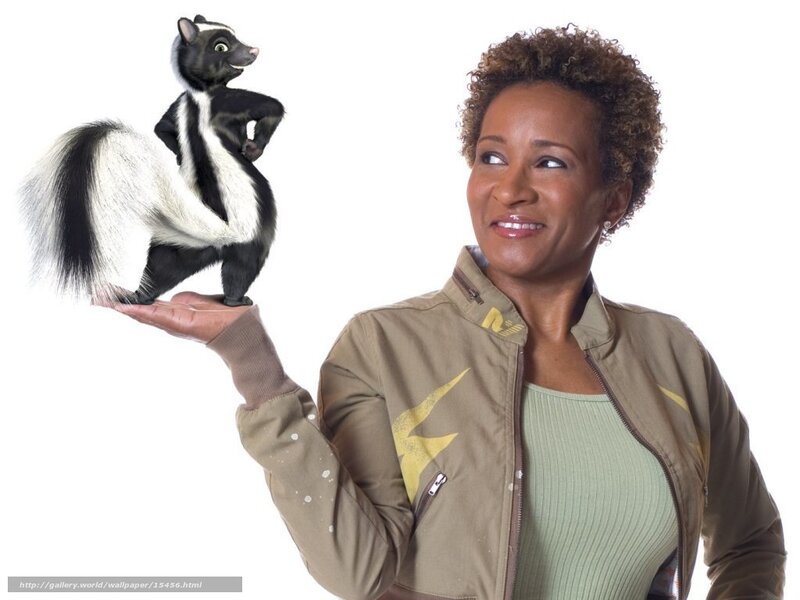 woman holding skunk puppet