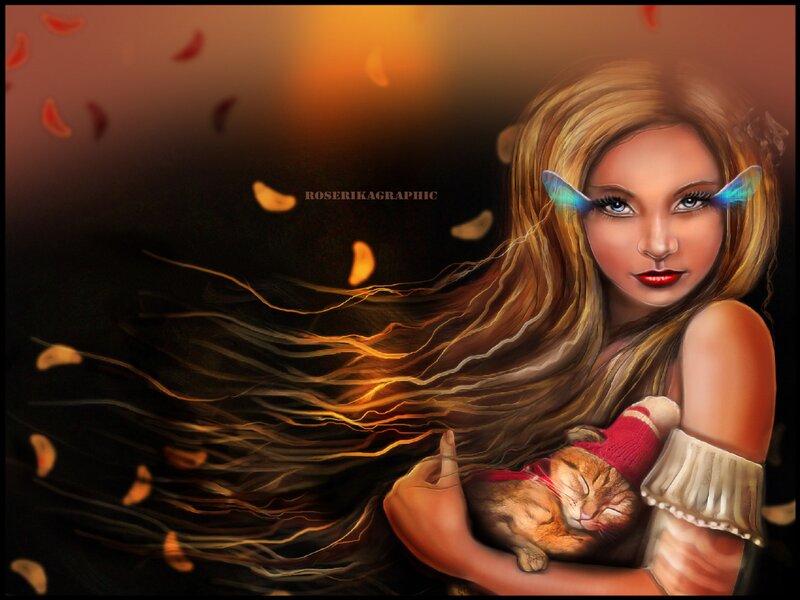Woman Holding Sleeping Cat