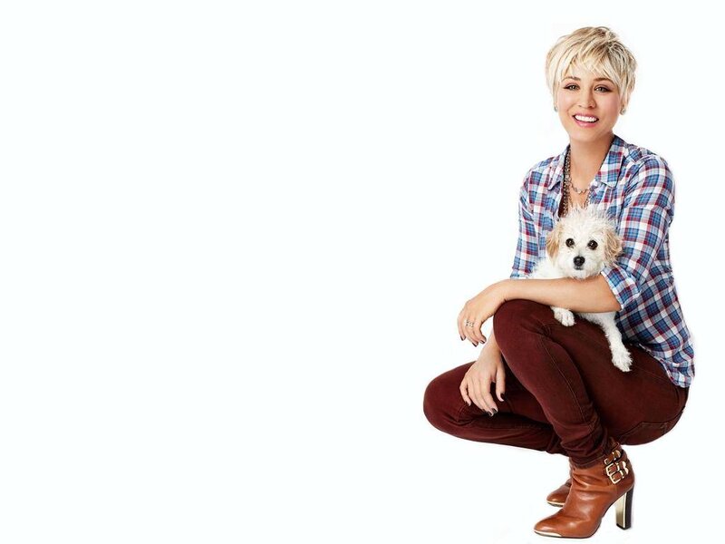 Woman Holding Small Dog — White, Friendly