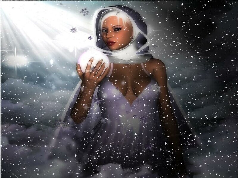 woman holding snowball in winter