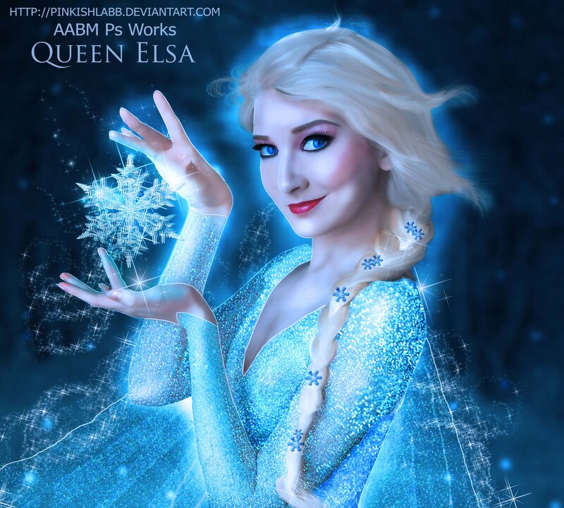 Woman Holding Snowflake — Blue, Magical