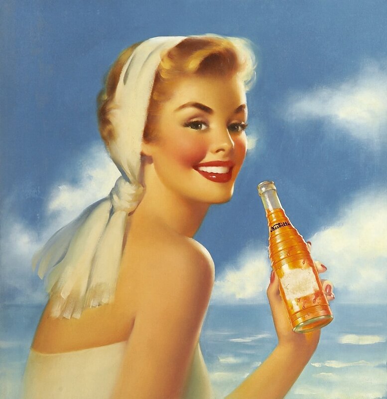 Woman holding soda bottle