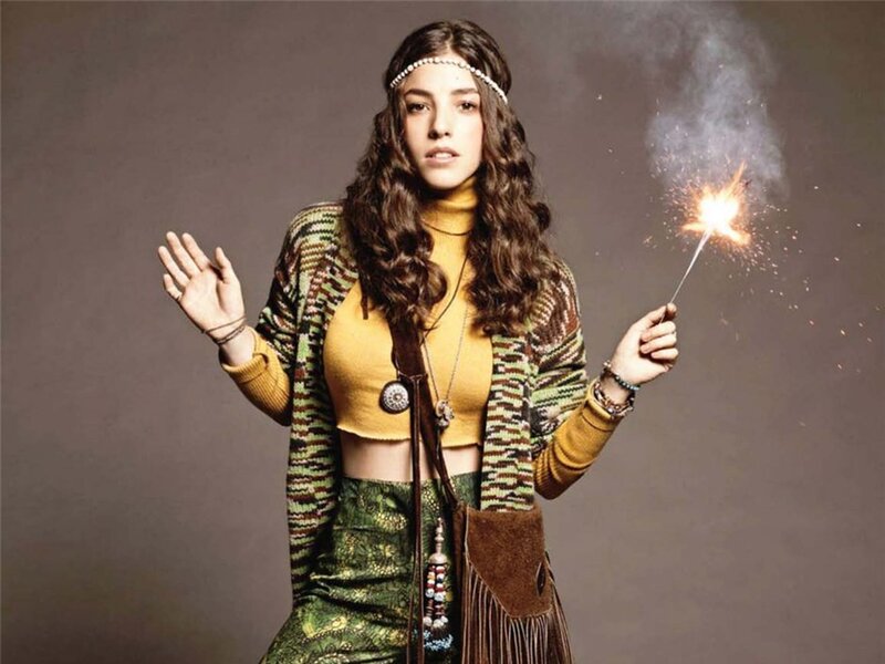 Woman Holding Sparkler — Green