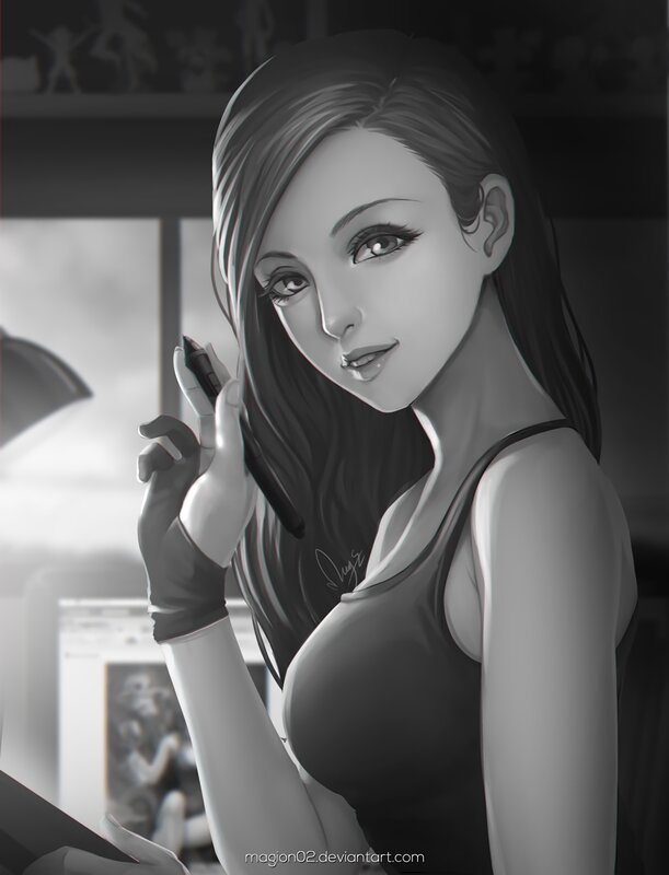 Woman Holding Stylus