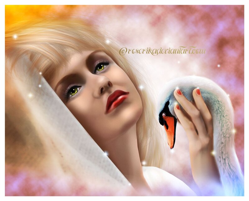 Woman Holding Swan