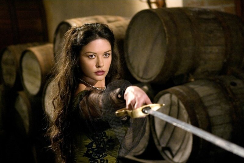 Woman Holding Sword — Black, Dramatic, Photograph, Barrels
