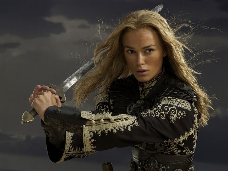 Woman Holding Sword — Black, Dramatic, Photograph