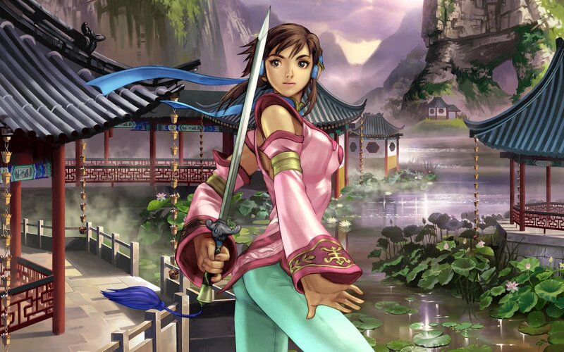 Woman Holding Sword — Pink