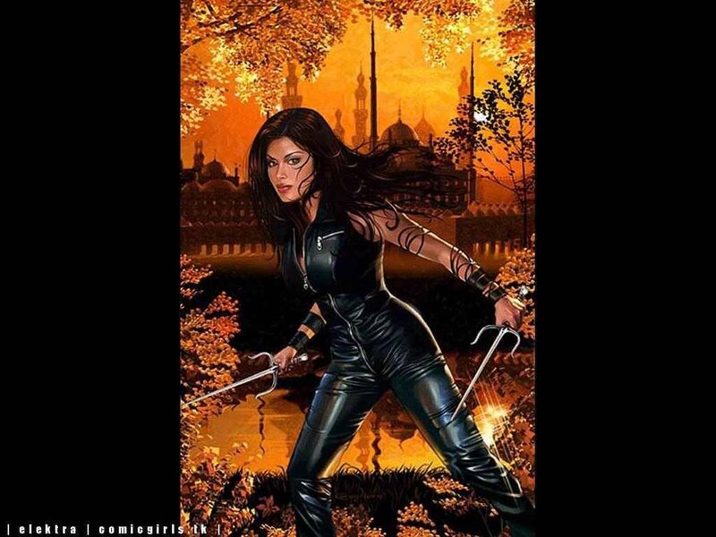 Woman Holding Swords — Orange