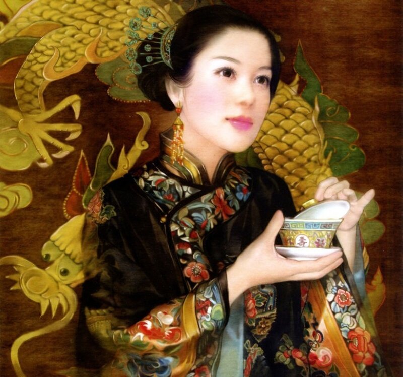 Woman Holding Tea Cup — Black