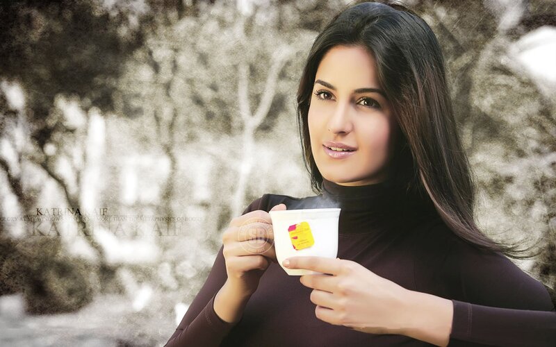 Woman Holding Tea Cup — Brown