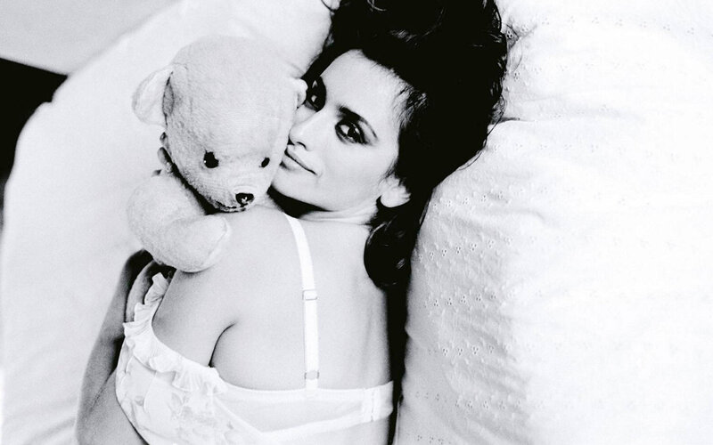 Woman Holding Teddy Bear — Black, Intimate