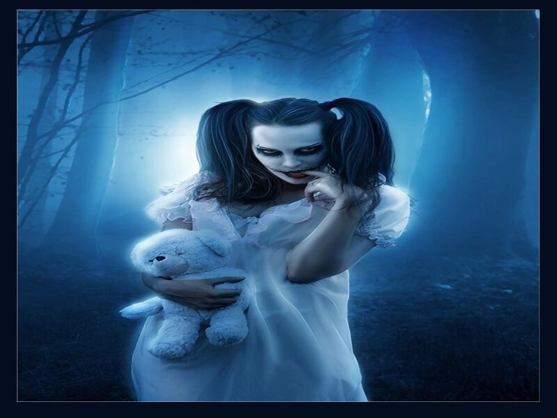 Woman Holding Teddy Bear — Blue