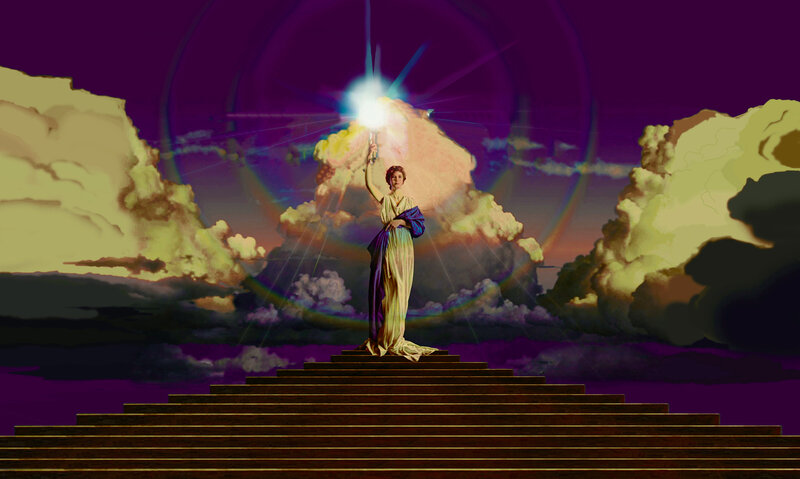 Woman Holding Torch — Purple