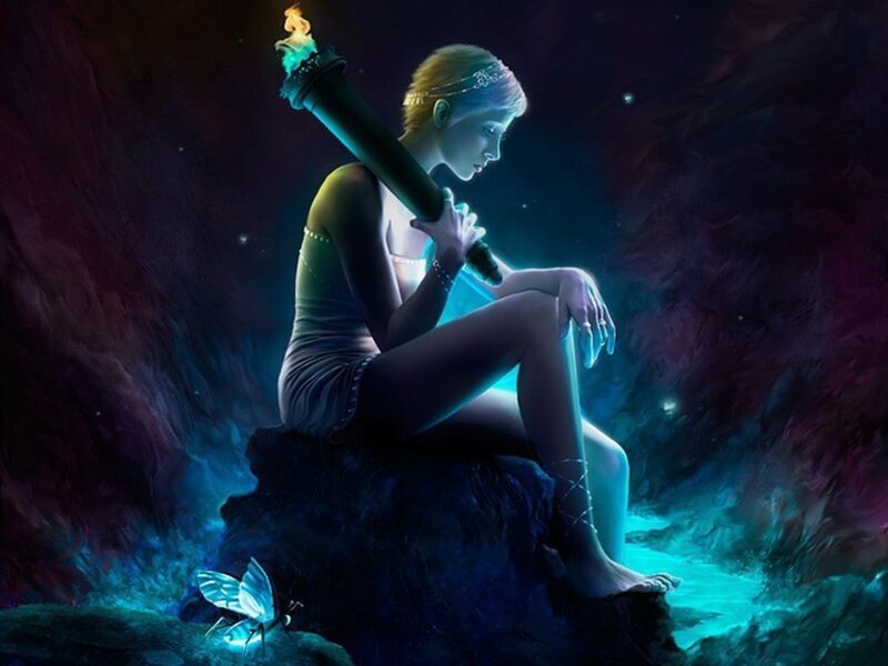Woman Holding Torch
