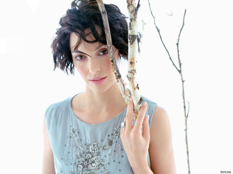 Woman Holding Tree Branch — White