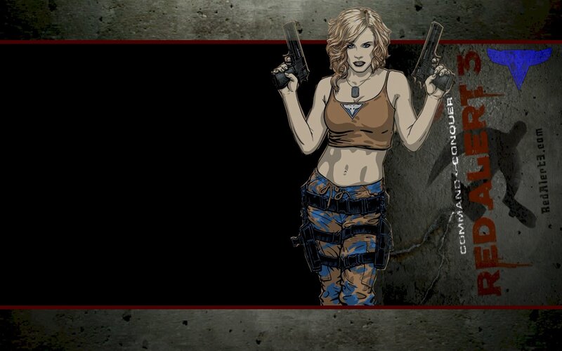 Woman Holding Two Guns — Brown, Aggressive