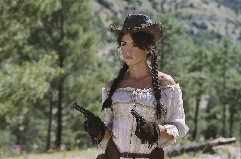 Woman Holding Two Pistols — Green