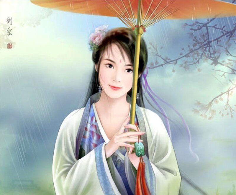 woman holding umbrella in rain