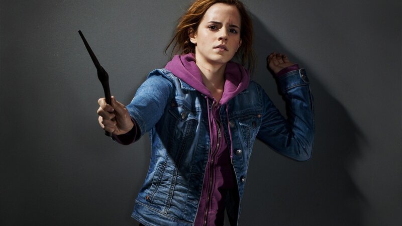 Woman Holding Wand — Blue, Dramatic, Photograph, Denim Jacket