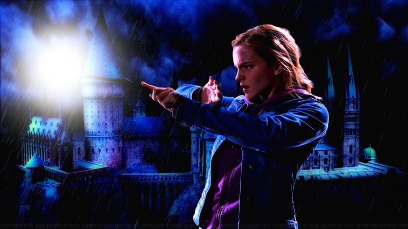 Woman Holding Wand — Blue, Dramatic