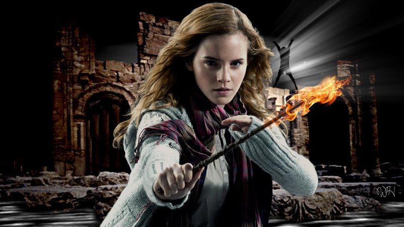 Woman Holding Wand — Brown, Dramatic