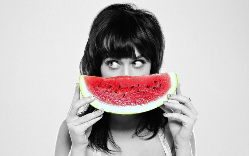 Woman Holding Watermelon — Red, Playful