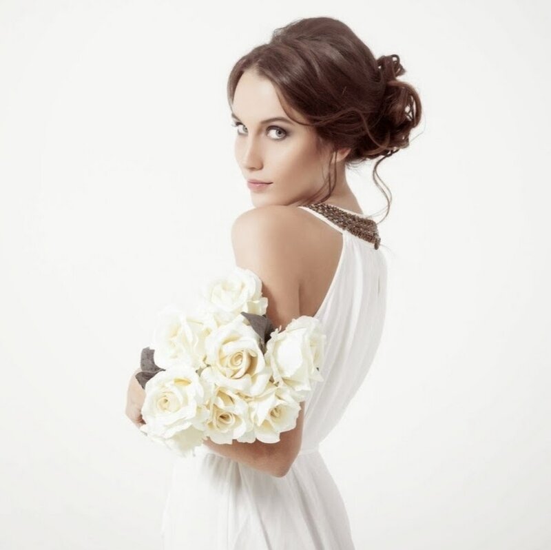 Woman Holding White Roses — Serene