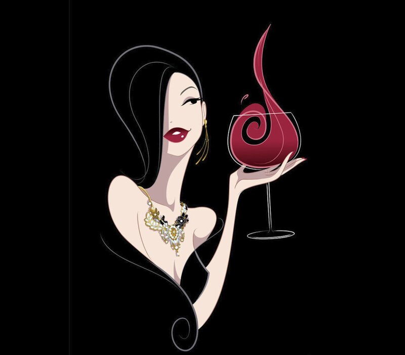 Woman Holding Wine Glass — Black, Elegant