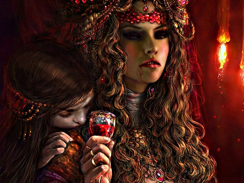 Woman Holding Wine Glass — Red, Dramatic