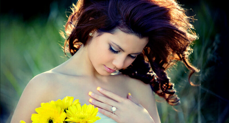Woman Holding Yellow Flowers — Serene