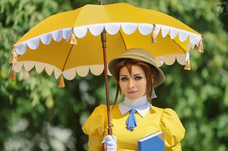 Woman Holding Yellow Umbrella — Calm, Afternoon