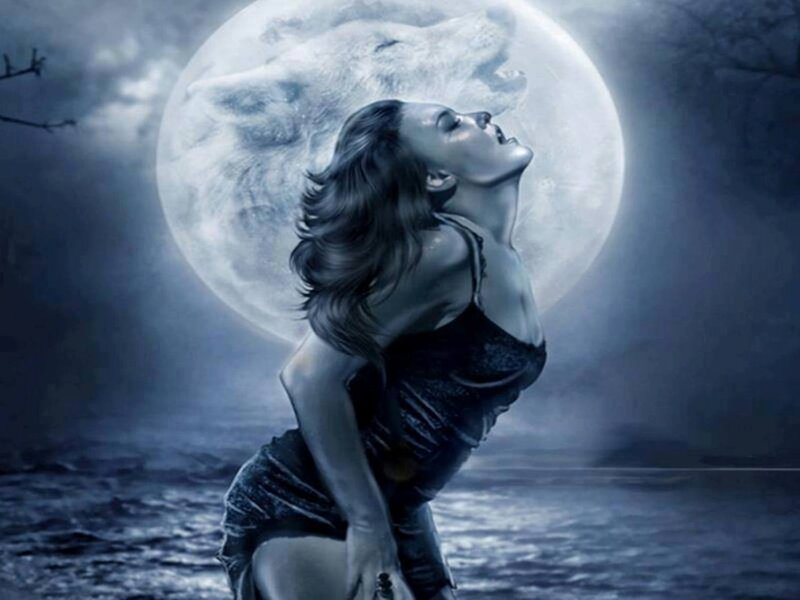 Woman Howling at Moon