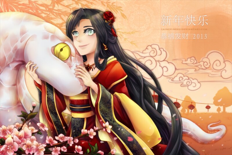 Woman Hugging a Snake