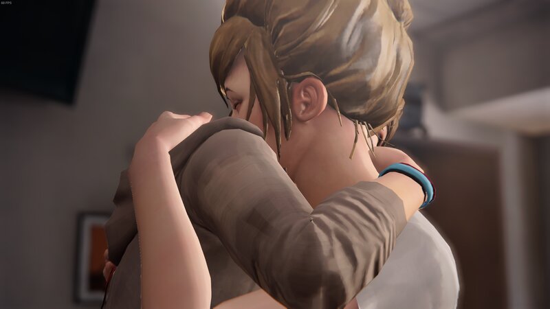 Woman Hugging Another Person — Brown