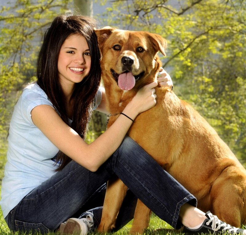 Woman Hugging Dog — Brown