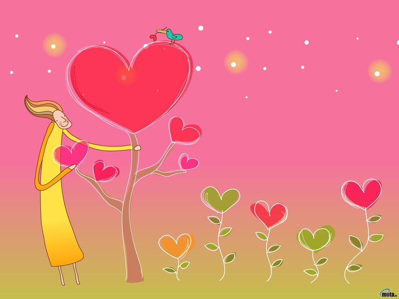 Woman Hugging Heart Tree