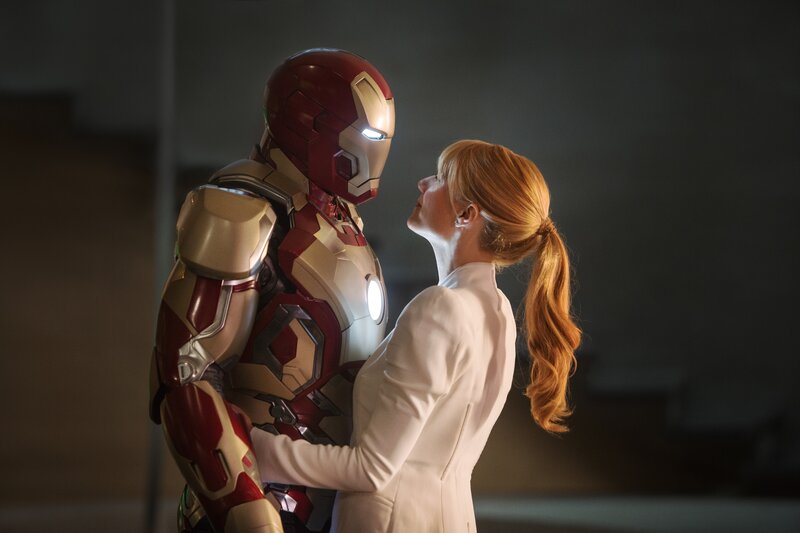 Woman Hugging Iron Man — Red