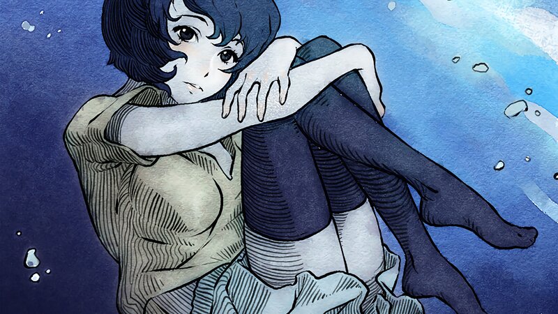 Woman Hugging Knees Underwater