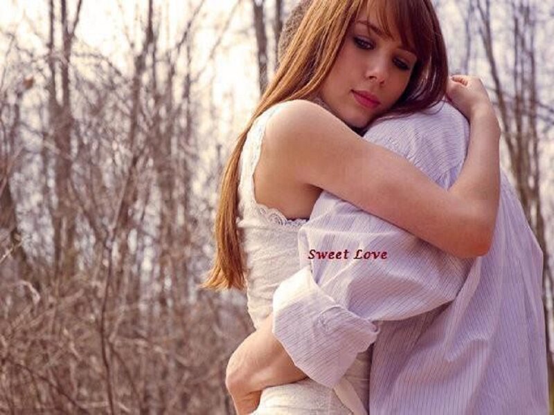 Woman Hugging Man — White, Intimate