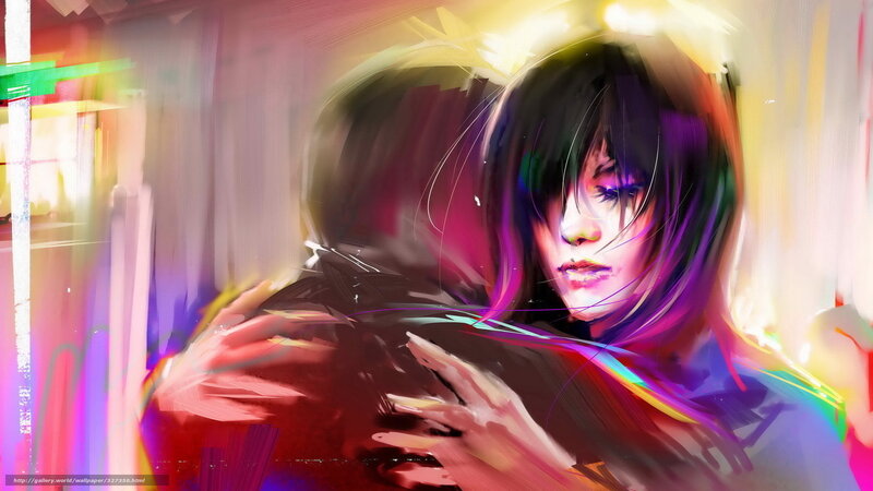 Woman Hugging Person