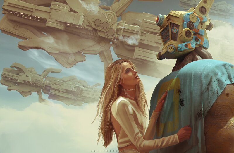 Woman Hugging Robot