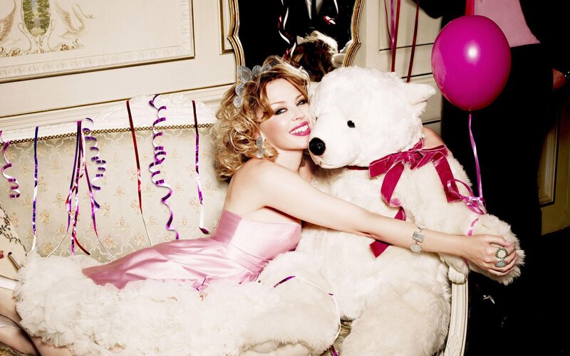 Woman Hugging Teddy Bear — Pink, Festive