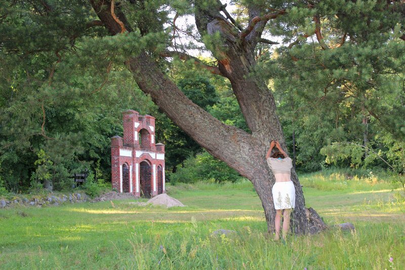 Woman Hugging Tree — Green, Serene